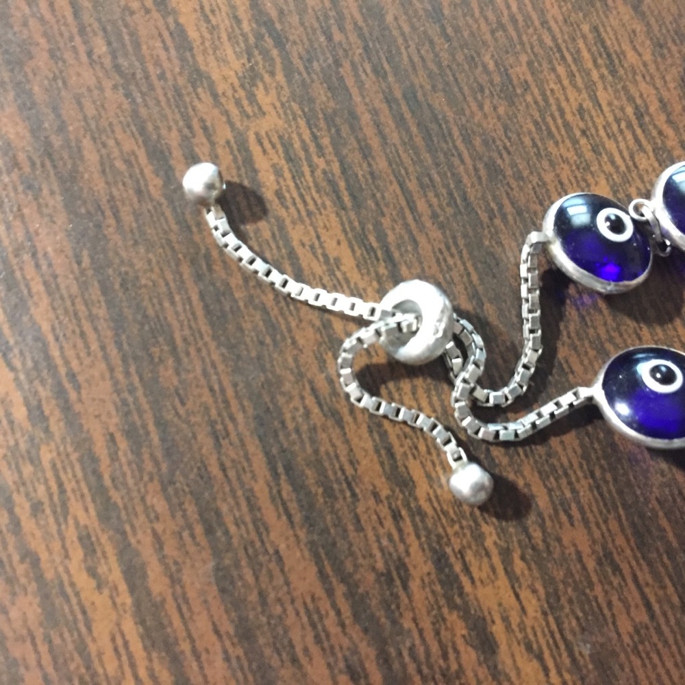 Sterling silver “evil eye” adjustable bracelet - Picture 4 of 4